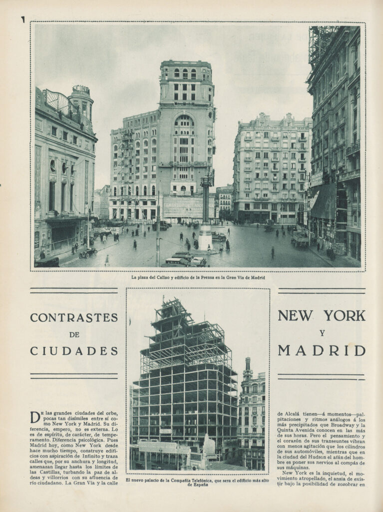 Contrastes de ciudades. New York y Madrid. «Nuevo Mundo», 9 de diciembre de 1927. Imagen de Contrastes de ciudades. New York y Madrid. «Nuevo Mundo», 9 de diciembre de 1927.