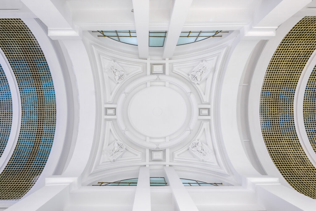 Cubierta del tramo central de la bóveda. Fotografía de la cubierta del tramo central de la bóveda.