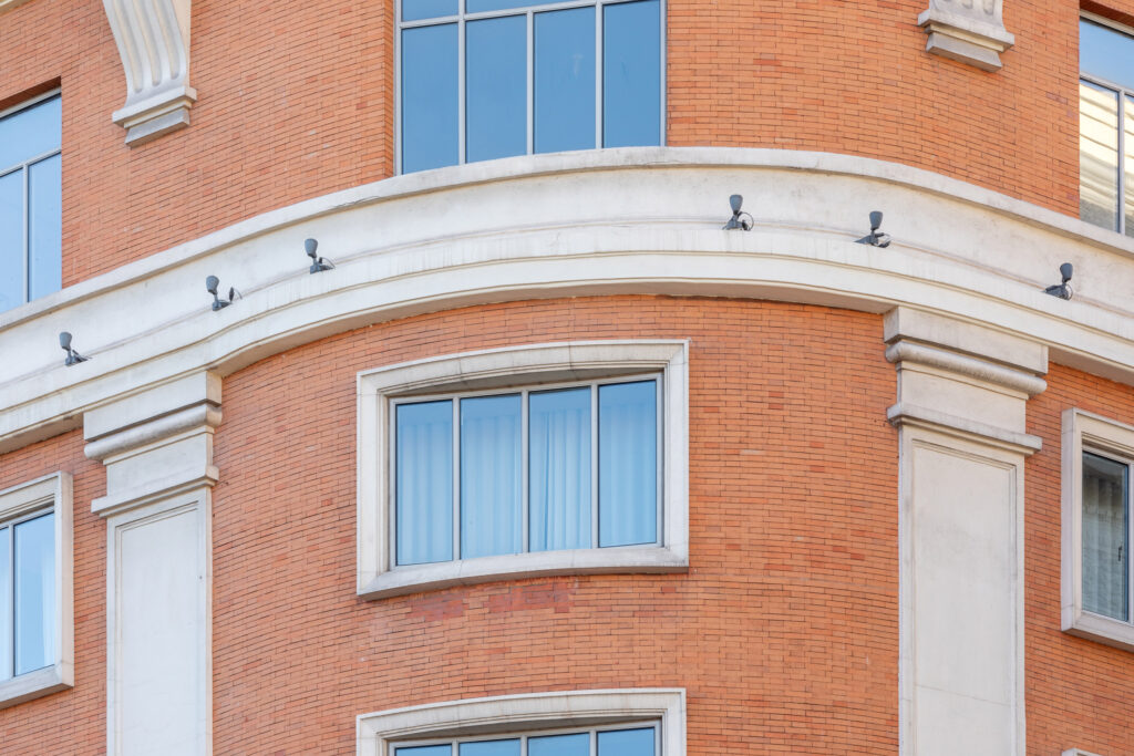 Detalle de los paramentos de ladrillo. Fotografía de detalle de los paramentos de ladrillo.
