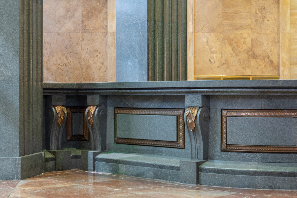 Detalle de los paramentos interiores. Fotografía del detalle de los paramentos interiores.